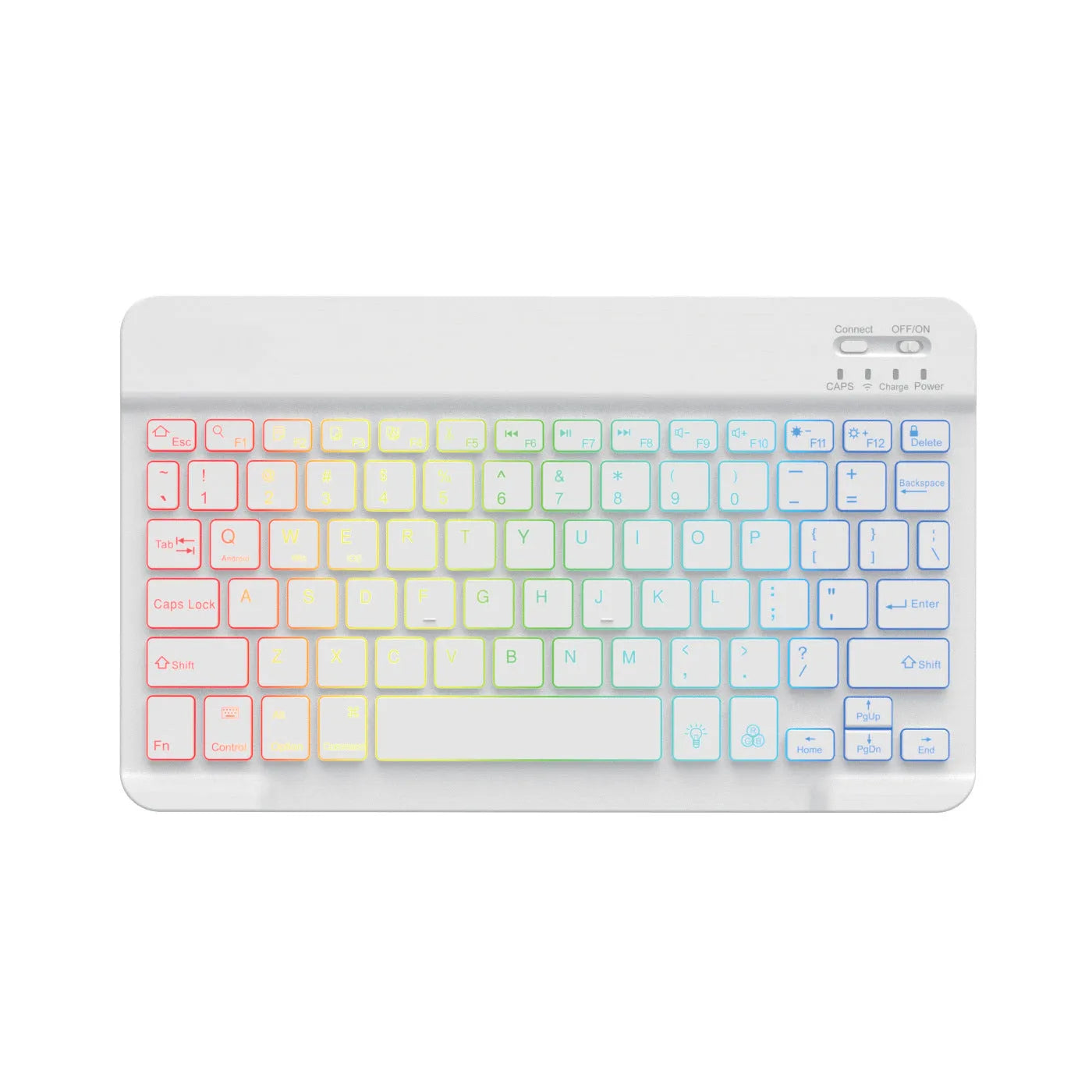10-inch wireless Bluetooth keyboard with colourful LED backlighting for tablets and mobile phones