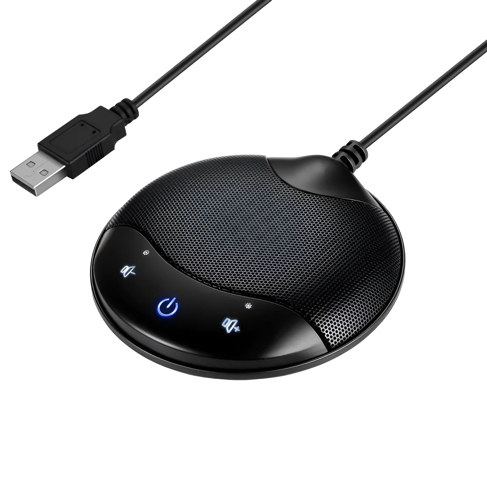 Black A7 USB condenser microphone for conference calls and gaming voice chat