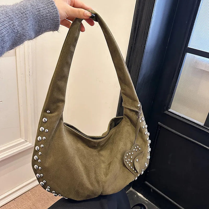 Soft plush strapless tote handbag in European and American retro style showing colour options