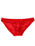 Men's black quick-drying nylon shorts with triangle mid waist design on hanger