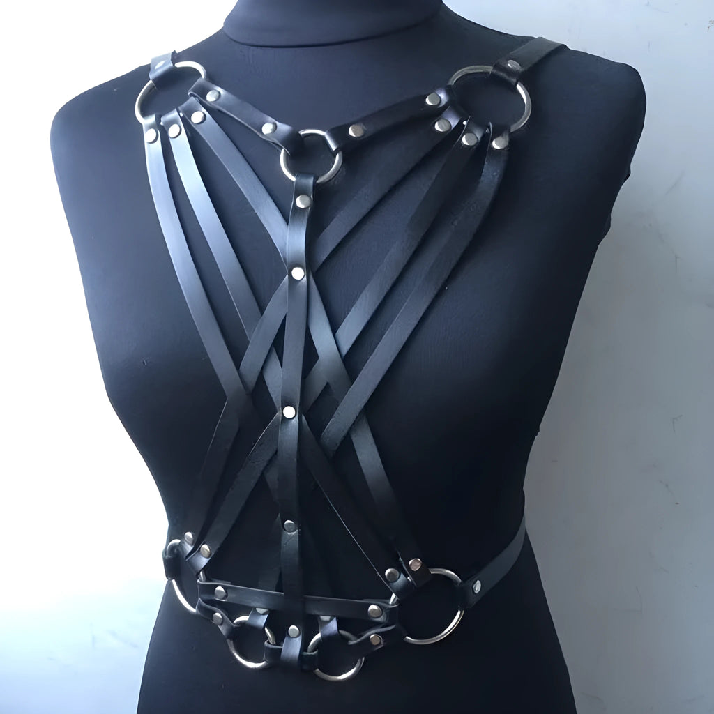 Women's PU imitation leather waist cover in Black