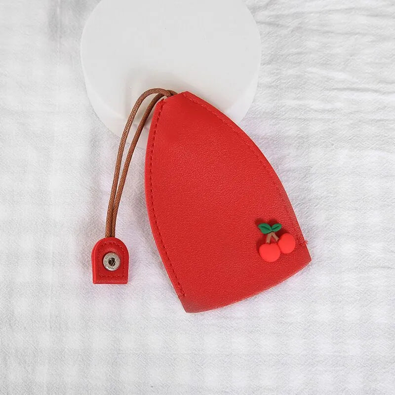 Cartoon style pull-out car key case made from PU leather in assorted designs