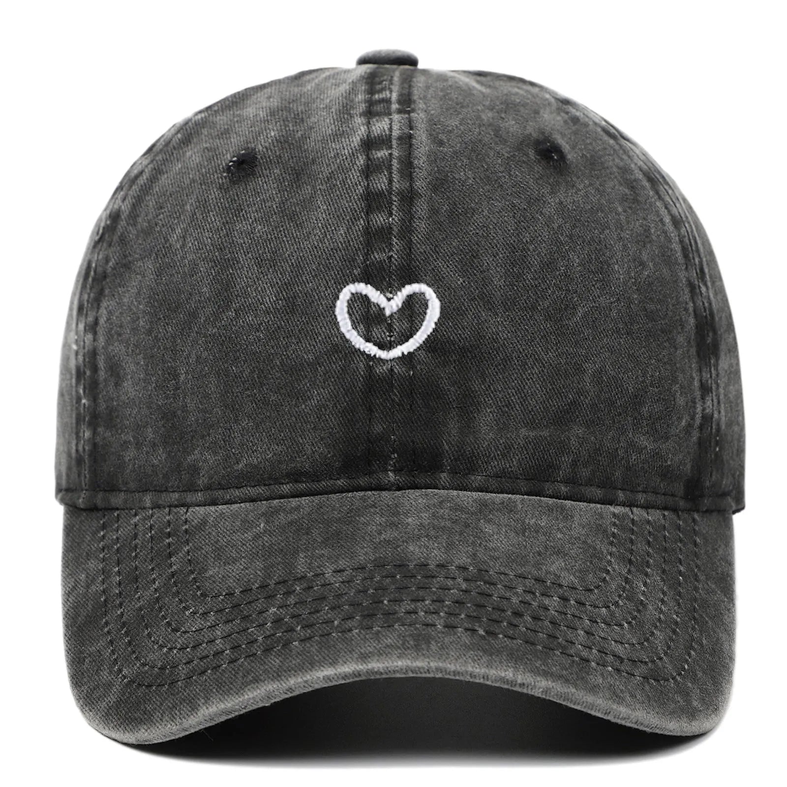 Retro embroidered cotton baseball cap with adjustable sizing in various colours