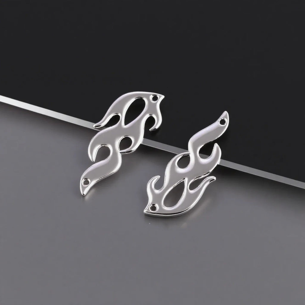 Silver alloy fire element pendant necklace on regular chain punk domineering style