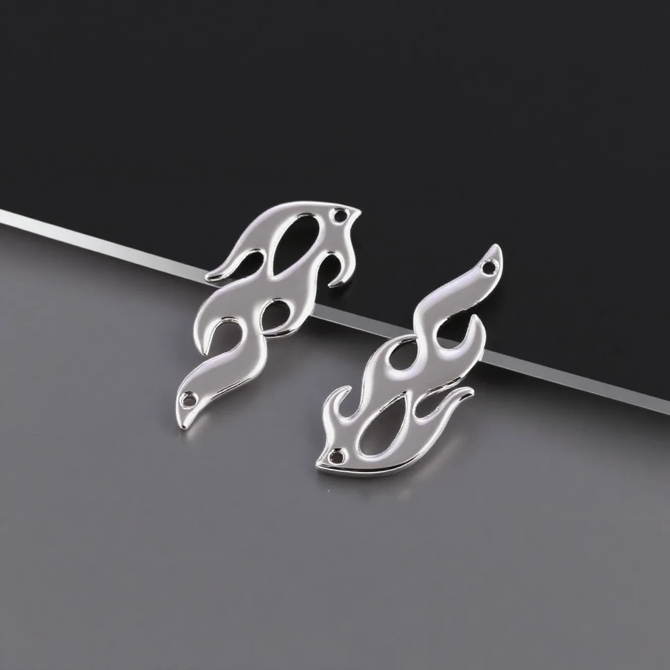 Silver alloy fire element pendant necklace on regular chain punk domineering style