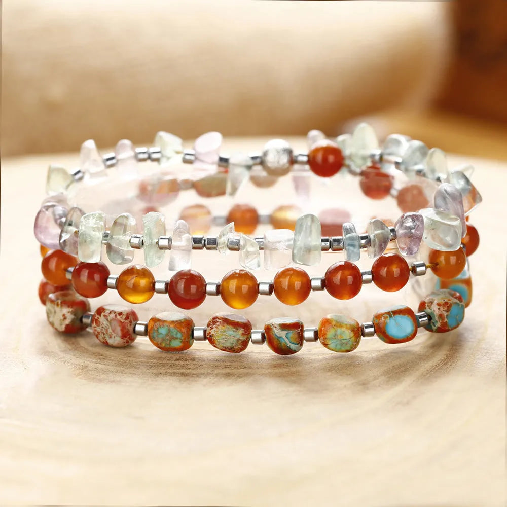 Hand-woven round red agate beads bracelet, unisex simple style, Persian Gulf agate, geometric texture