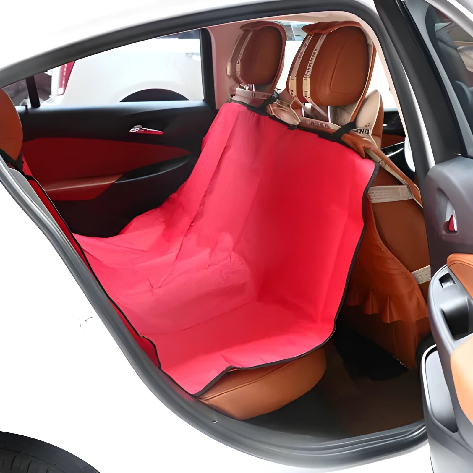 135cm square waterproof car pet pad for dogs and cats in red, blue, or black
