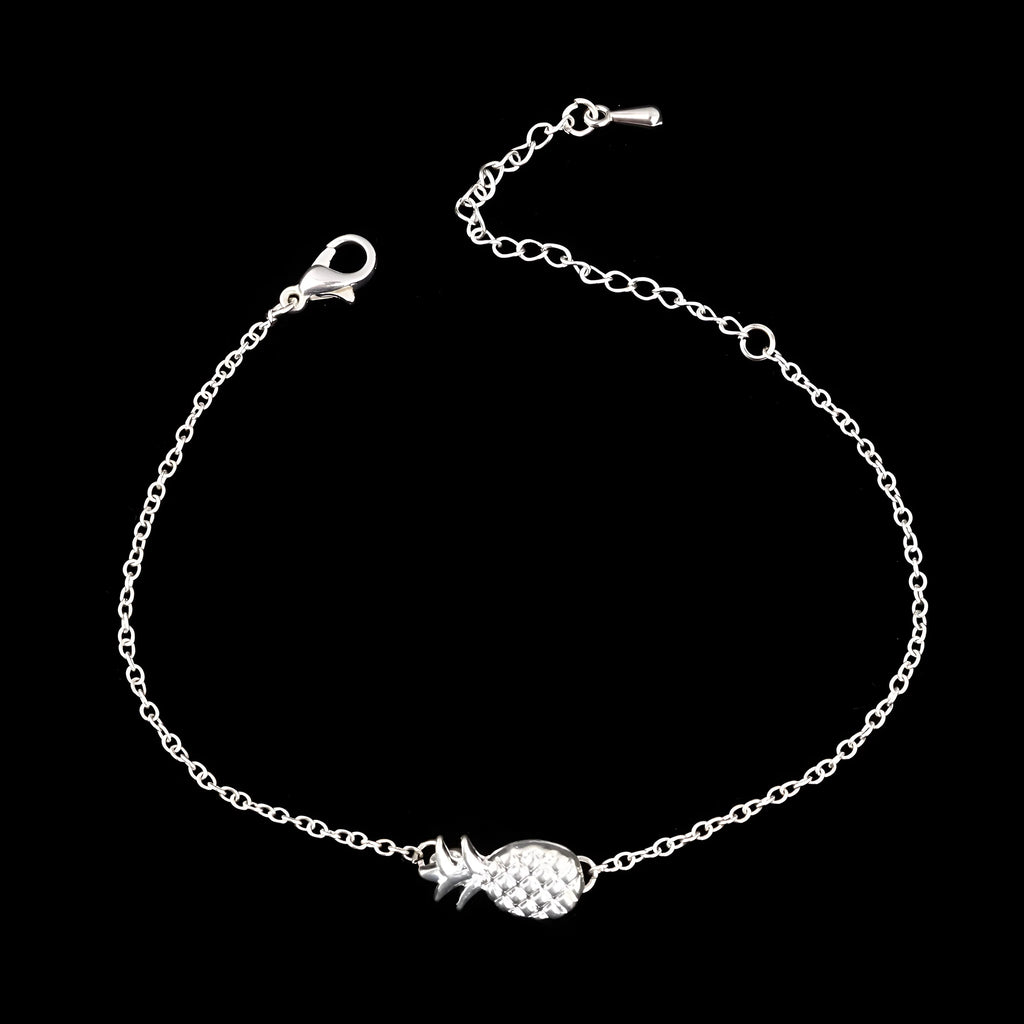 XINGX series alloy pineapple charm bracelet in gold and silver colour options