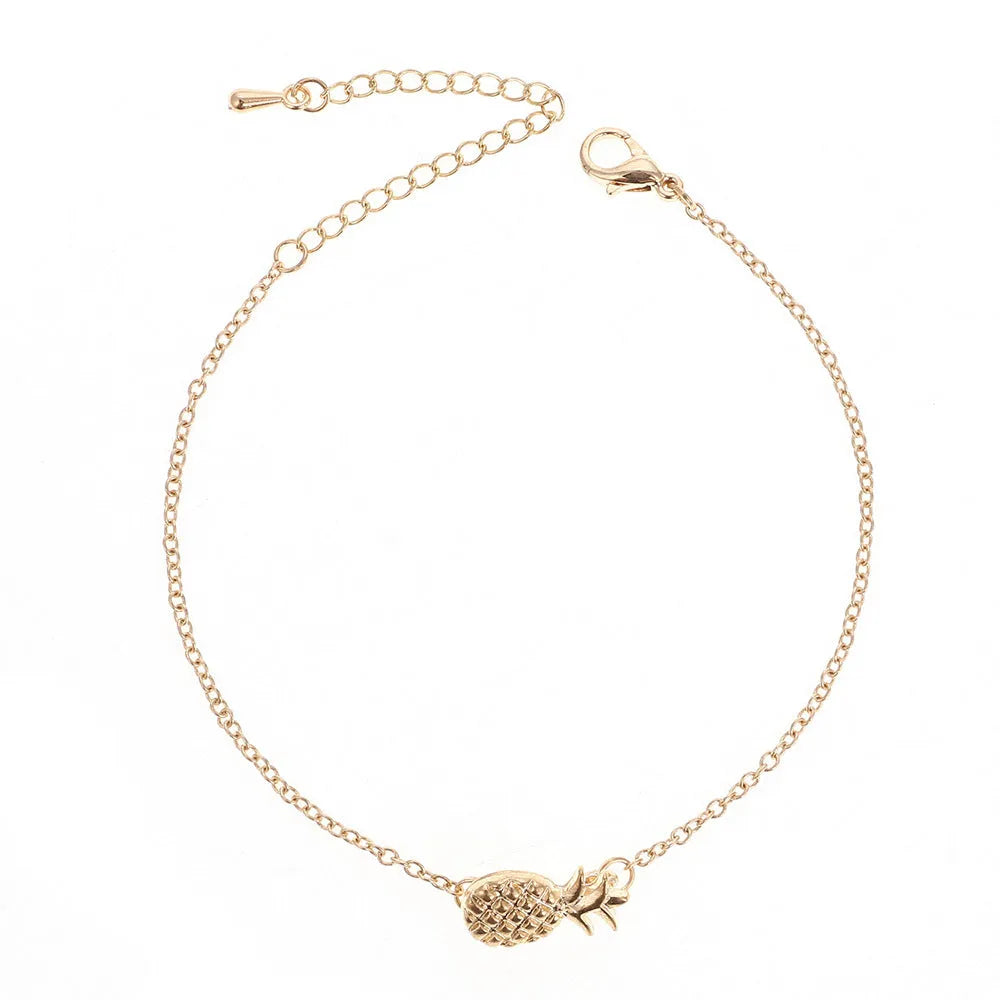 XINGX series alloy pineapple charm bracelet in gold and silver colour options