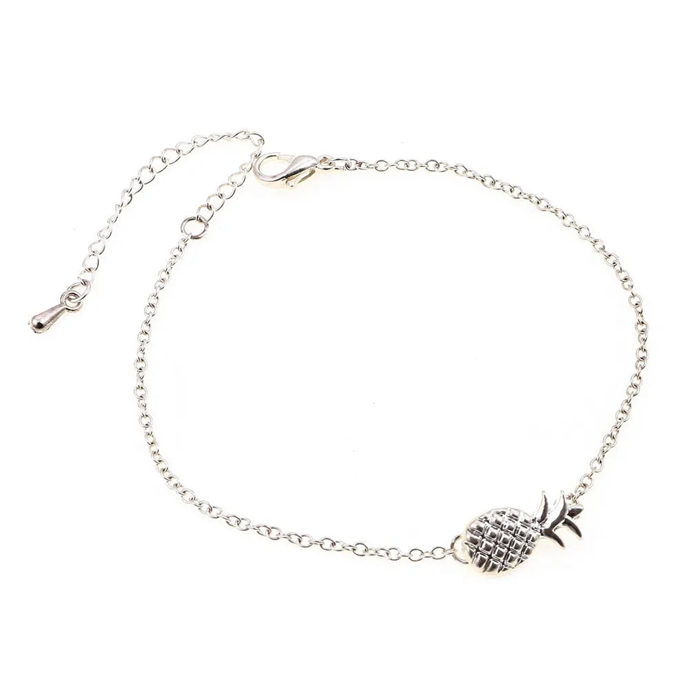 XINGX series alloy pineapple charm bracelet in gold and silver colour options