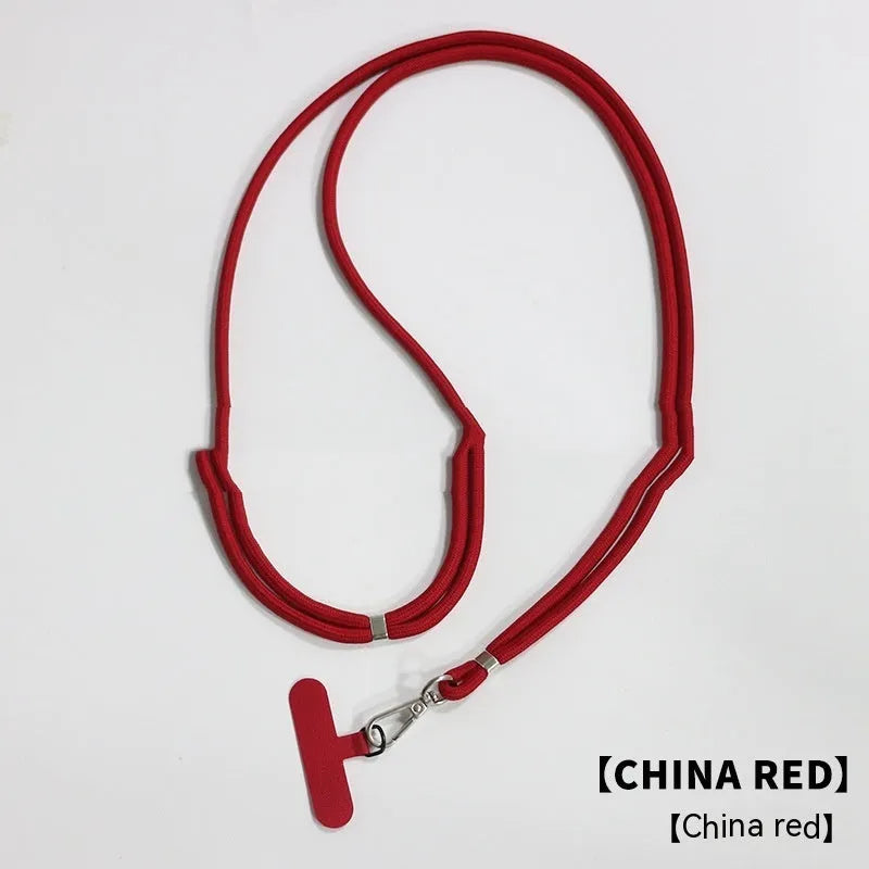 General drop-resistant phone lanyard clip with 160cm nylon strap in multiple colour options on white background