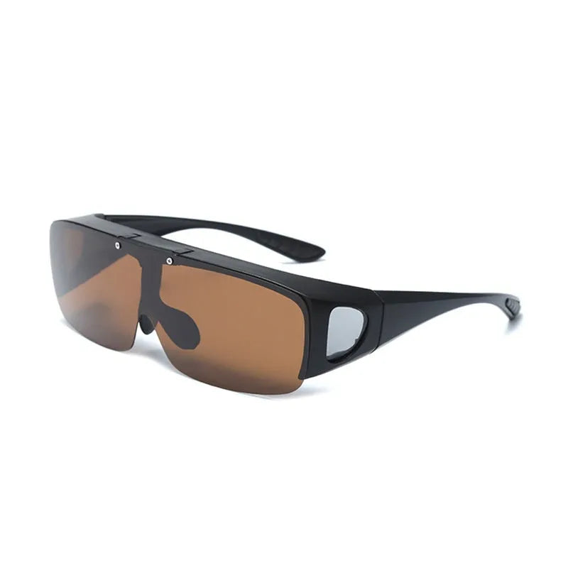 Polarised sunglasses with myopia correction for outdoor sports like climbing and cycling with interchangeable lenses
