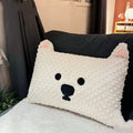 Grey West Highland puppy design soft dog pillow on a sofa