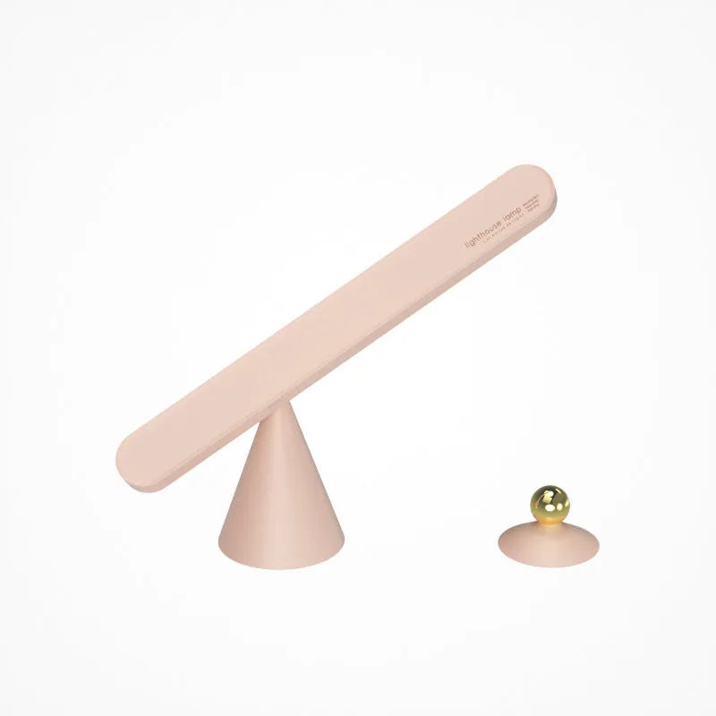 Geometric magnetic suction desk lamp in white colour with USB cable and touch control
