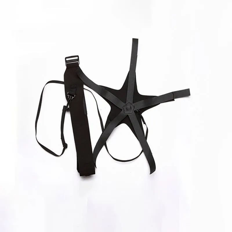 Black football juggling training belt with rotating mechanism for solo practice drills