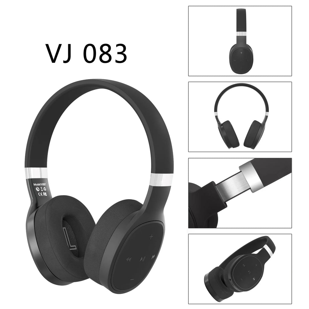Wireless Bluetooth headset with 40mm speakers available in black, blue, grey, or white colours