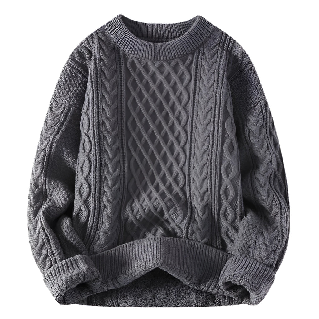 Men's fashion twist knitwear pullover in Vinylon fibre available in khaki, gray, black, green, beige, blue, and red