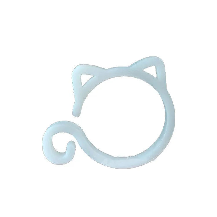 Cat-shaped plastic plant clip for garden training in red, yellow, green, or white colours