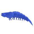Blue hard rubber cat dental toy with textured teeth cleaning surface
