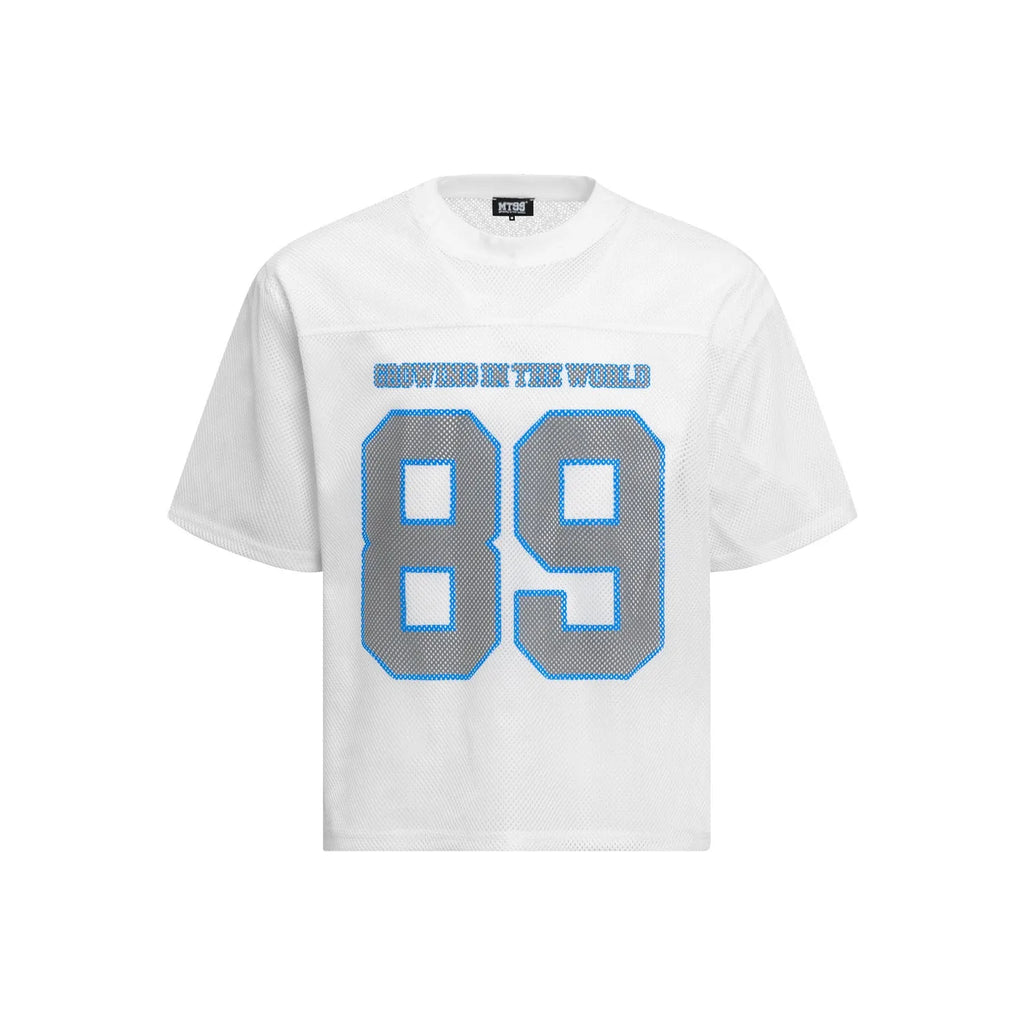 Loose-fitting casual t-shirt in black or white colour with short sleeves and polyester blend fabric