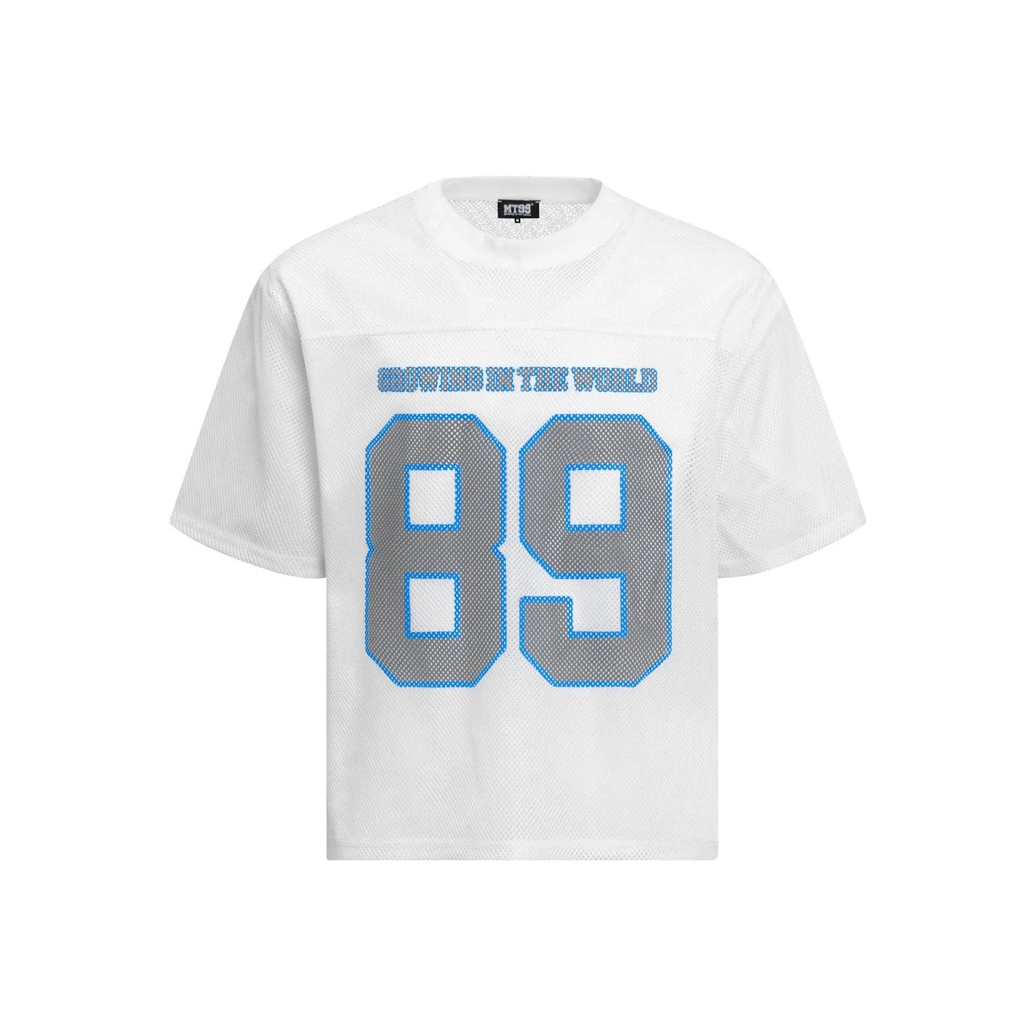Loose-fitting casual t-shirt in black or white colour with short sleeves and polyester blend fabric