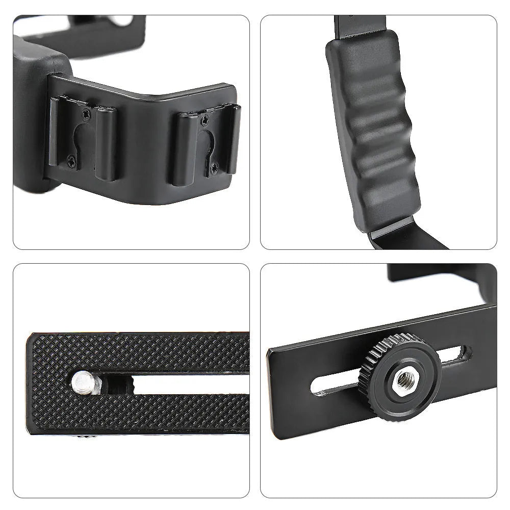 Black aluminium alloy mobile stabiliser handheld holder for smartphone video recording
