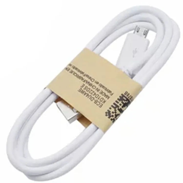 Android Micro USB universal data cable in black or white with 1 metre PVC cable