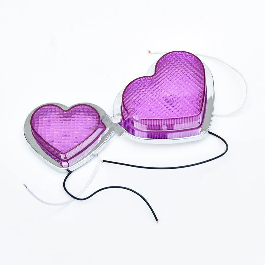 Heart-shaped 12V LED automotive fender sidelight in multiple colour options for vehicle customisation