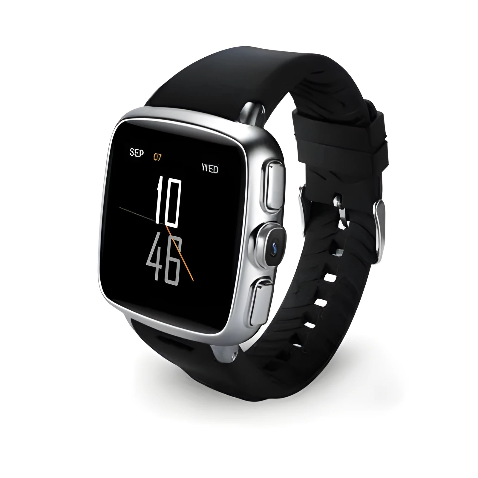 Z01smart watch with black strap and 1.54inch screen showing time display.