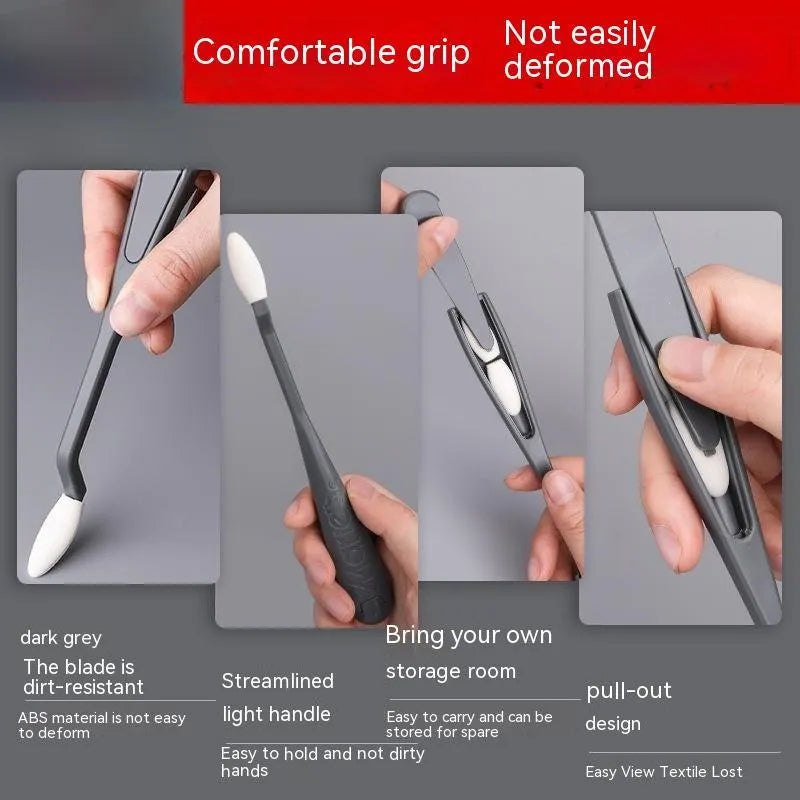A fluorescent pen eraser smear tip, a plastic sketching rubbing knife with a pointed smear tip.