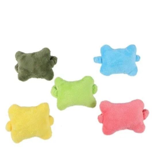 Polyester plush wrist protector mouse pad in blue, green, or pink colour options
