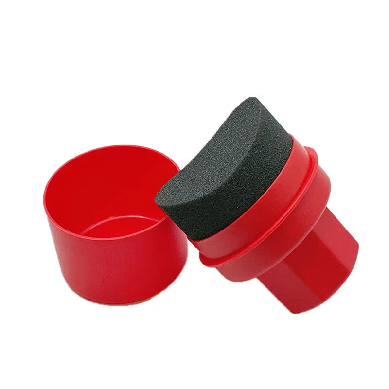 Tyre polishing sponge brush with protective lid for car tyre maintenance