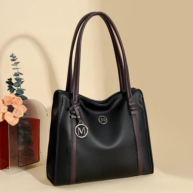 Soft PU leather women's crossbody bag in retro style with double straps, shown in a choice of five colours.