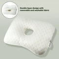 Beauty salon single hole ear pillow in a chosen colour, showing dimensions and removable cover feature.