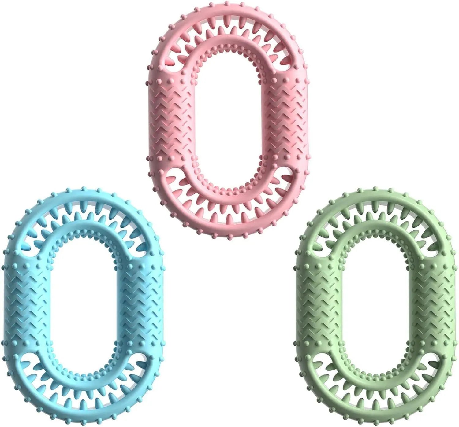 Blue O-ring dog dental chewing toy for aggressive chewers measuring 12.5 cm