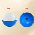 Electronic ball-shaped video player with round screen showing video playback, measuring 70x70mm