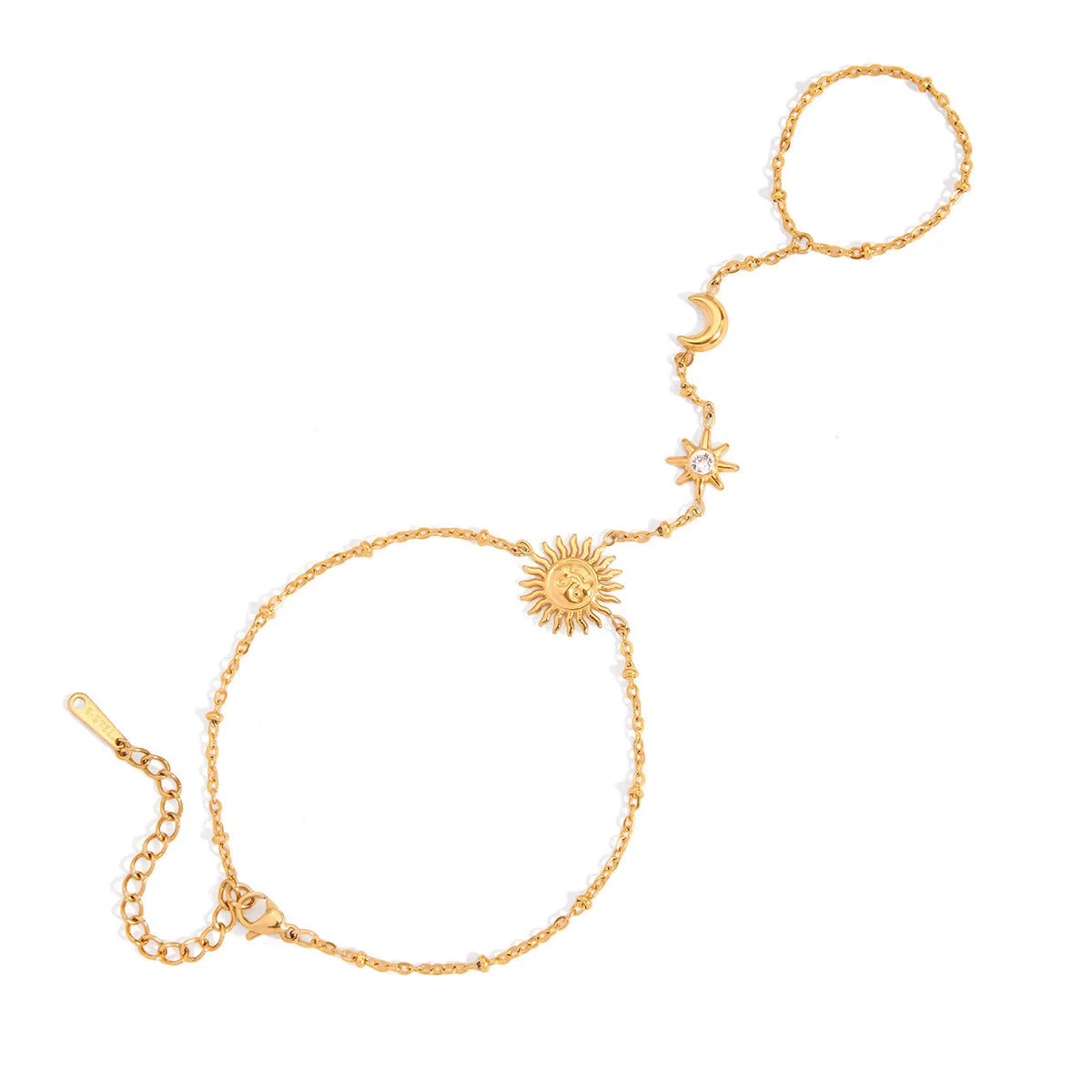 Stainless steel sun motif mitten-type bracelet geometric shape women's light luxury jewellery