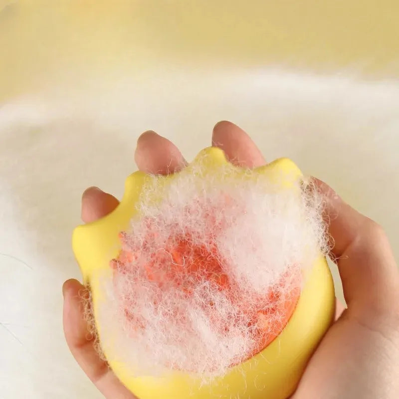 Pet bath brush massage comb with shampoo box in blue orange or yellow colours