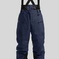 Men's waterproof ski pants in linen with thickened strap, shown in black colour
