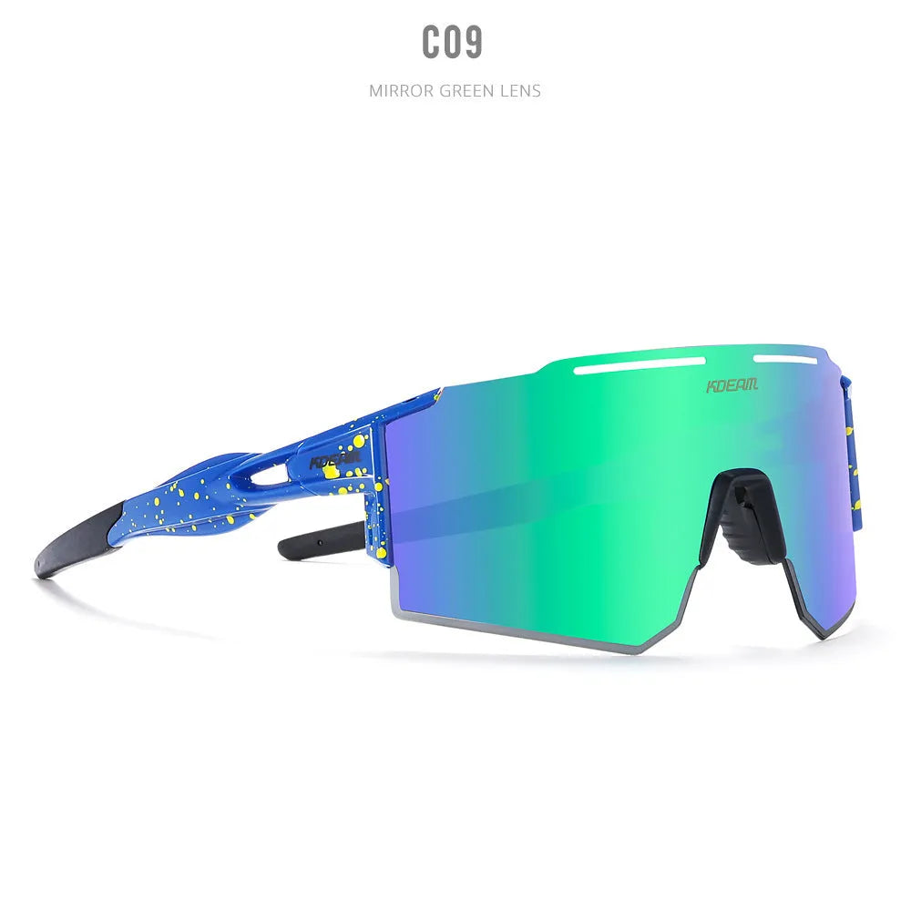Polarized frameless sports sunglasses with TR90 frame in regular fit for cycling