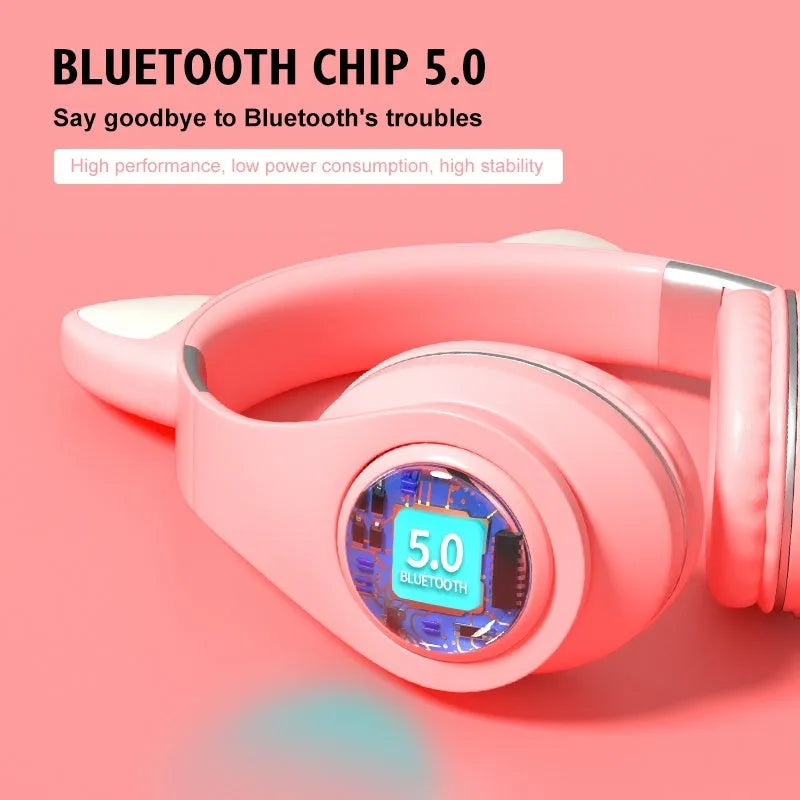 Cat ear wireless sports Bluetooth headset in six colours with head-mounted design