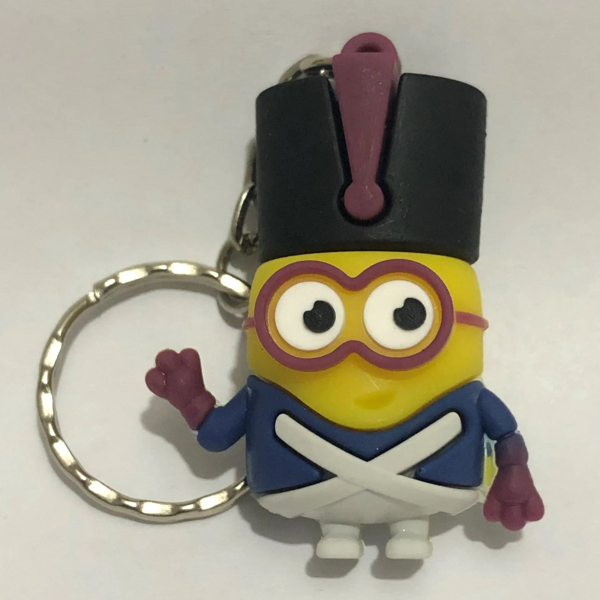 Skeleton skull design USB flash drive on a small keyring chain.