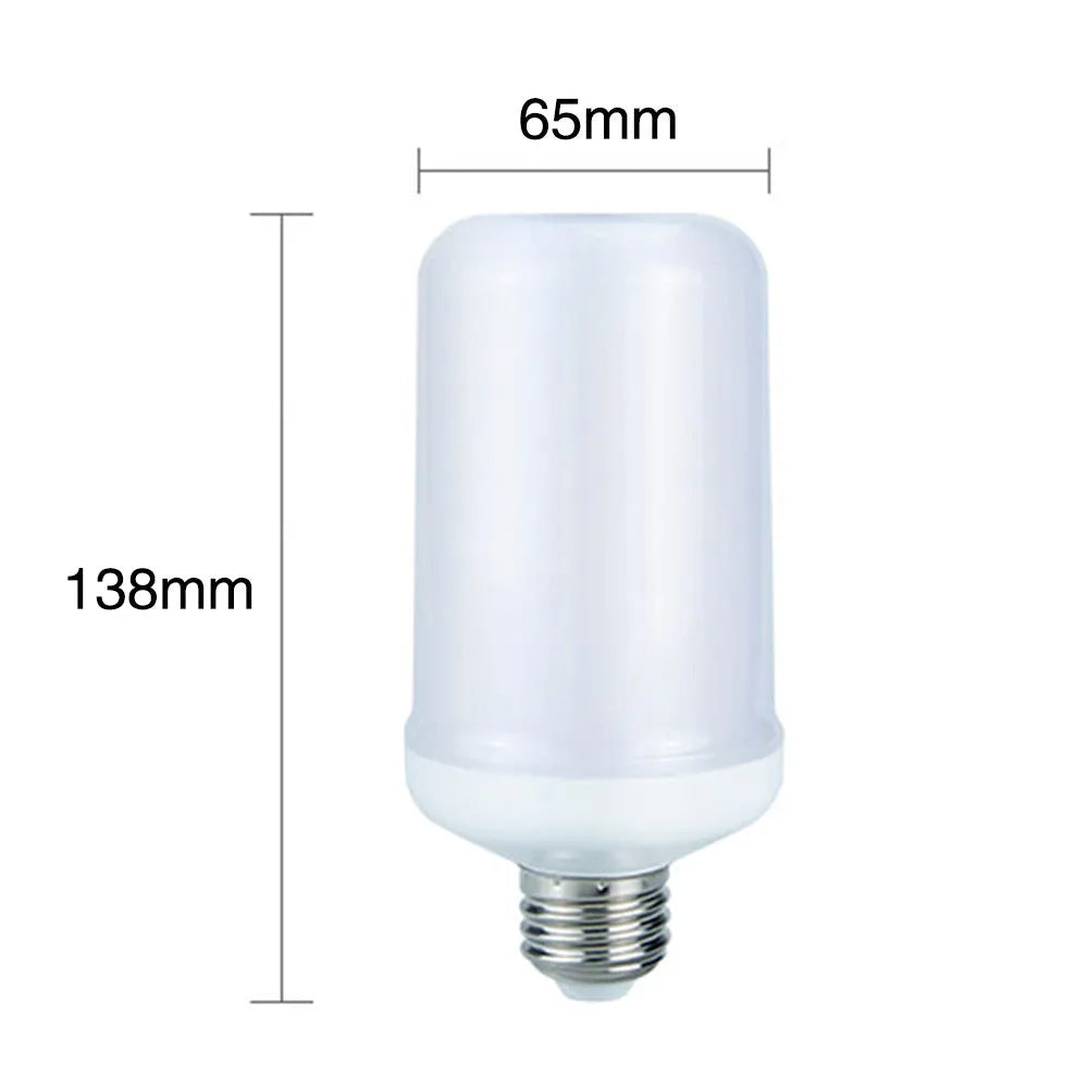 Decorative flame effect LED lamp with flickering fire emulation lighting