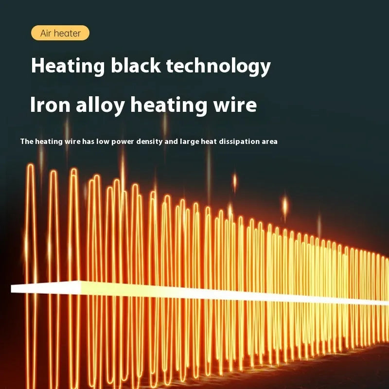 Small white electric space heater with a rectangular design, suitable for desktop or floor use.