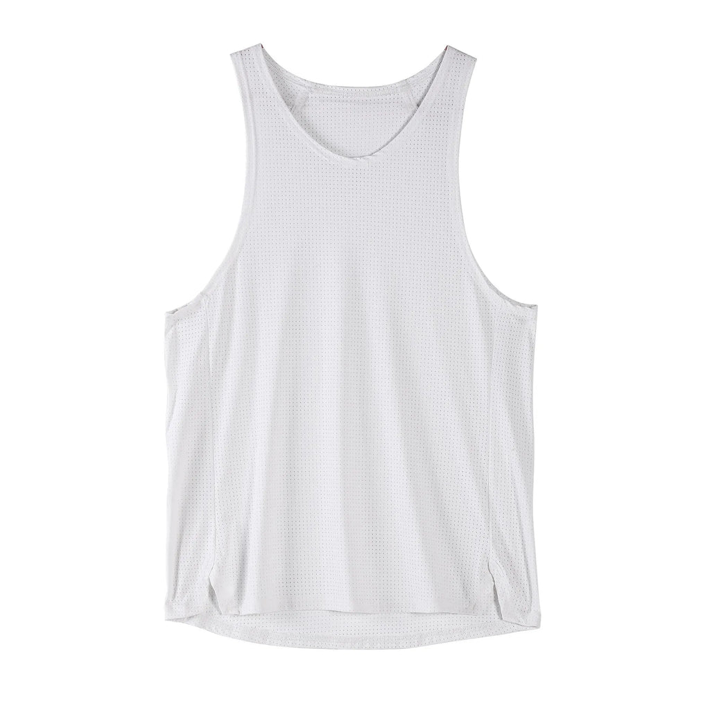 Men's black nylon sleeveless casual vest with stretch fabric on size chart background
