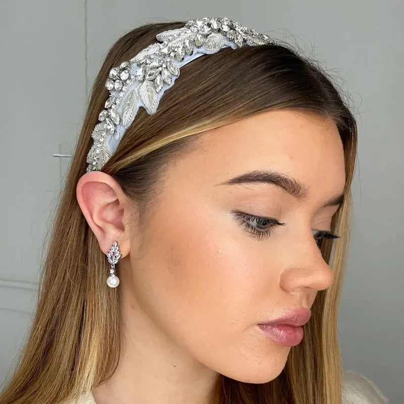 Geometric floral earrings with micro inlaid zircon stones in three plating colour options