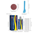 85ml tube of metal adhesive sealant for stainless steel, copper, and aluminium with push rod and tools.