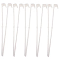 Ten white PP plastic car window flag pole clips for mounting banners on vehicle windows