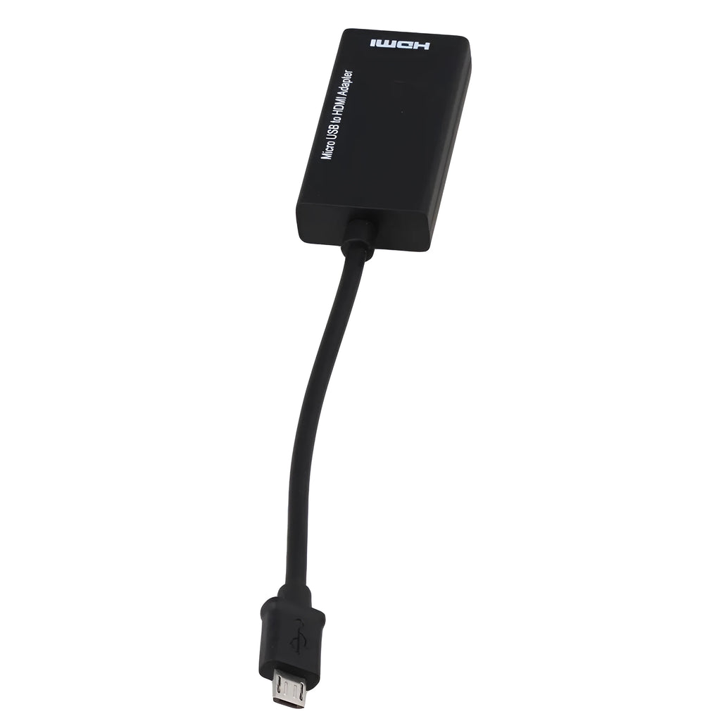Black HD to HDMI adapter for connecting smartphones to televisions and monitors