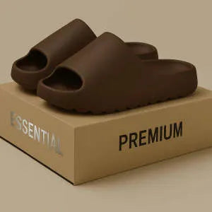 Women's thick sole beach slippers in black, green, brown, and beige colours on an EVA sole.